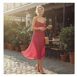 Cmeo Collective On and Off Midi Dress ROSE Size XL NWT